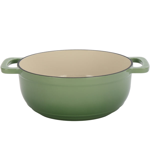 6 QT Enameled Cast Iron Pot Gradient Green Dutch Oven