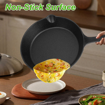 Cast Iron Skillet Set 3-Piece Pre-Seasoned 6 8 &amp; 10 Inch Frying Pans