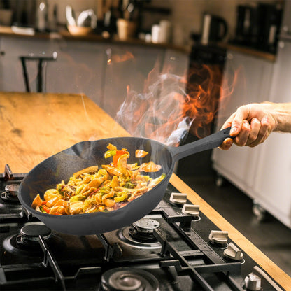 Cast Iron Skillet Set 3-Piece Pre-Seasoned 6 8 &amp; 10 Inch Frying Pans