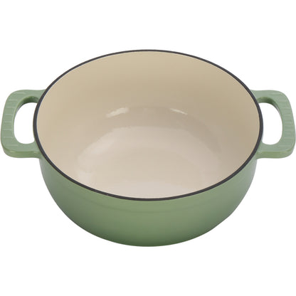 6 QT Enameled Cast Iron Pot Gradient Green Dutch Oven 