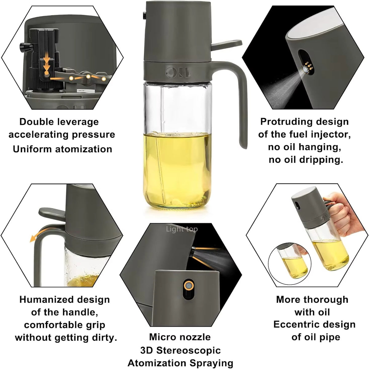 Oil Sprayer Bottle Glass Olive Oil Mister for Cooking &amp; BBQ