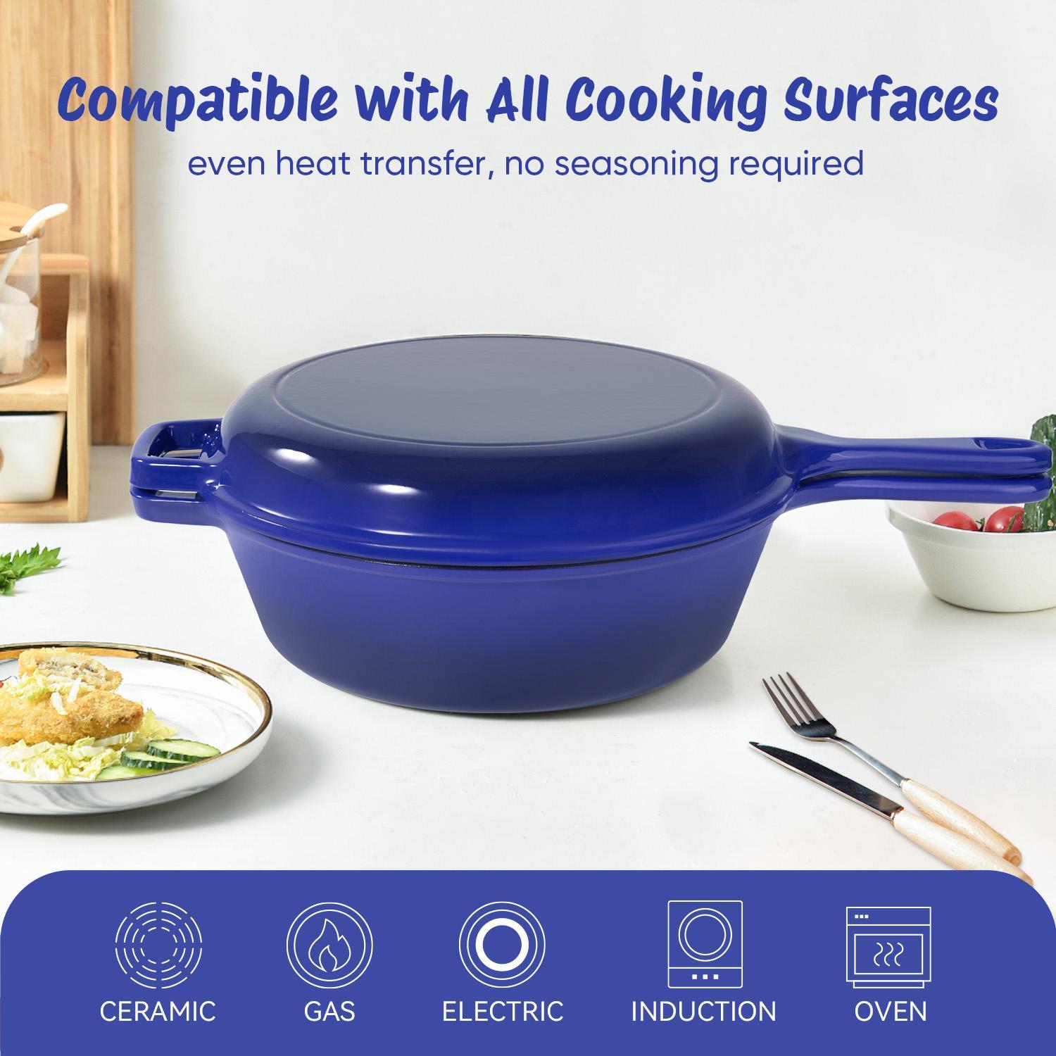 Cast Iron Soup Pot With Lid Durable Cooking Pot for Stews &amp; Soup