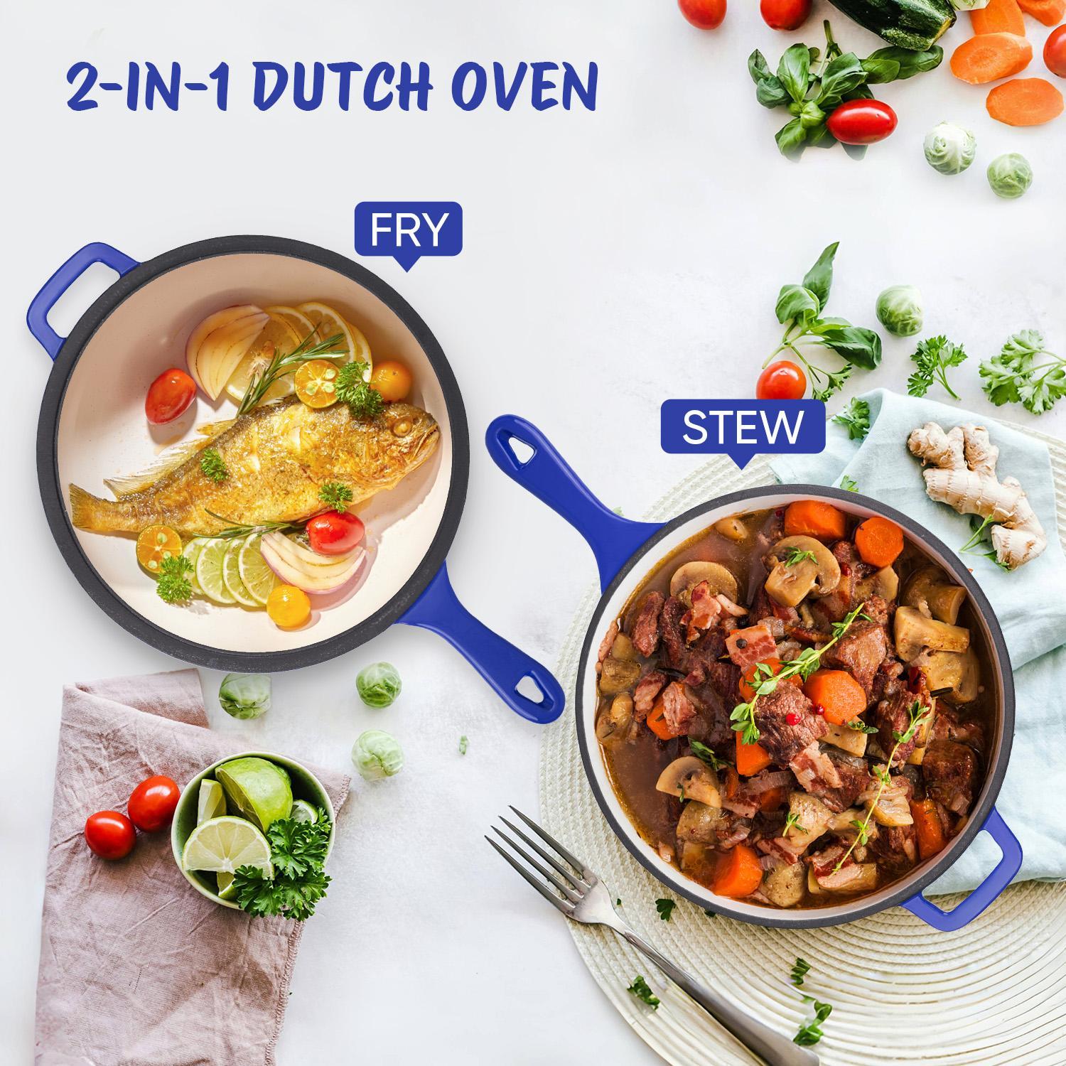 Cast Iron Soup Pot With Lid Durable Cooking Pot for Stews &amp; Soup
