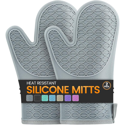 Silicone Oven Mitts 2 Pack Heat Resistant Non-Slip Kitchen Oven Gloves