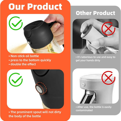 Olive Oil Sprayer 2-in-116oz Glass Cooking Oil Dispenser for Air Fryer