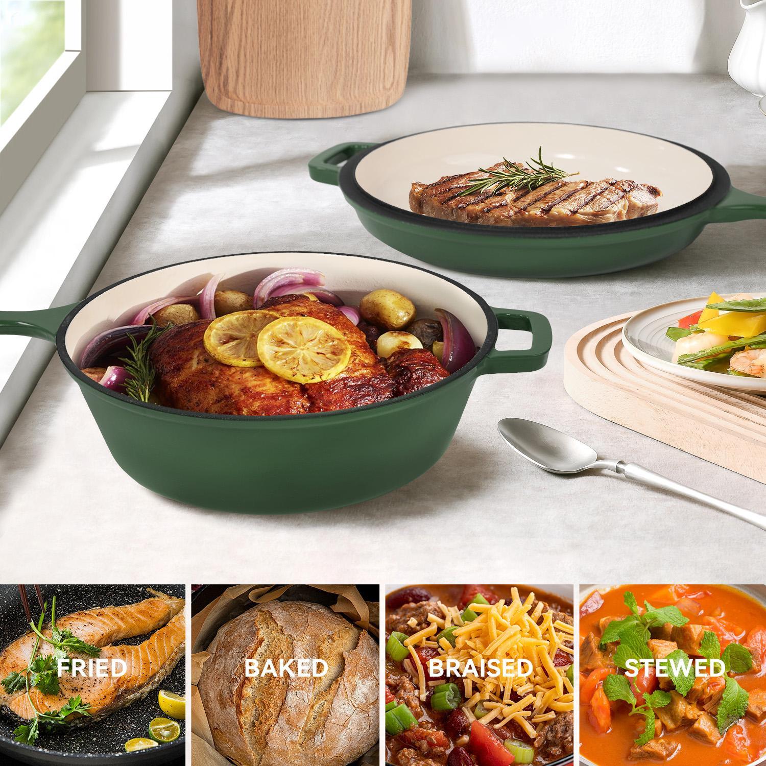 Cast Iron Soup Pot With Lid Durable Cooking Pot for Stews &amp; Soup