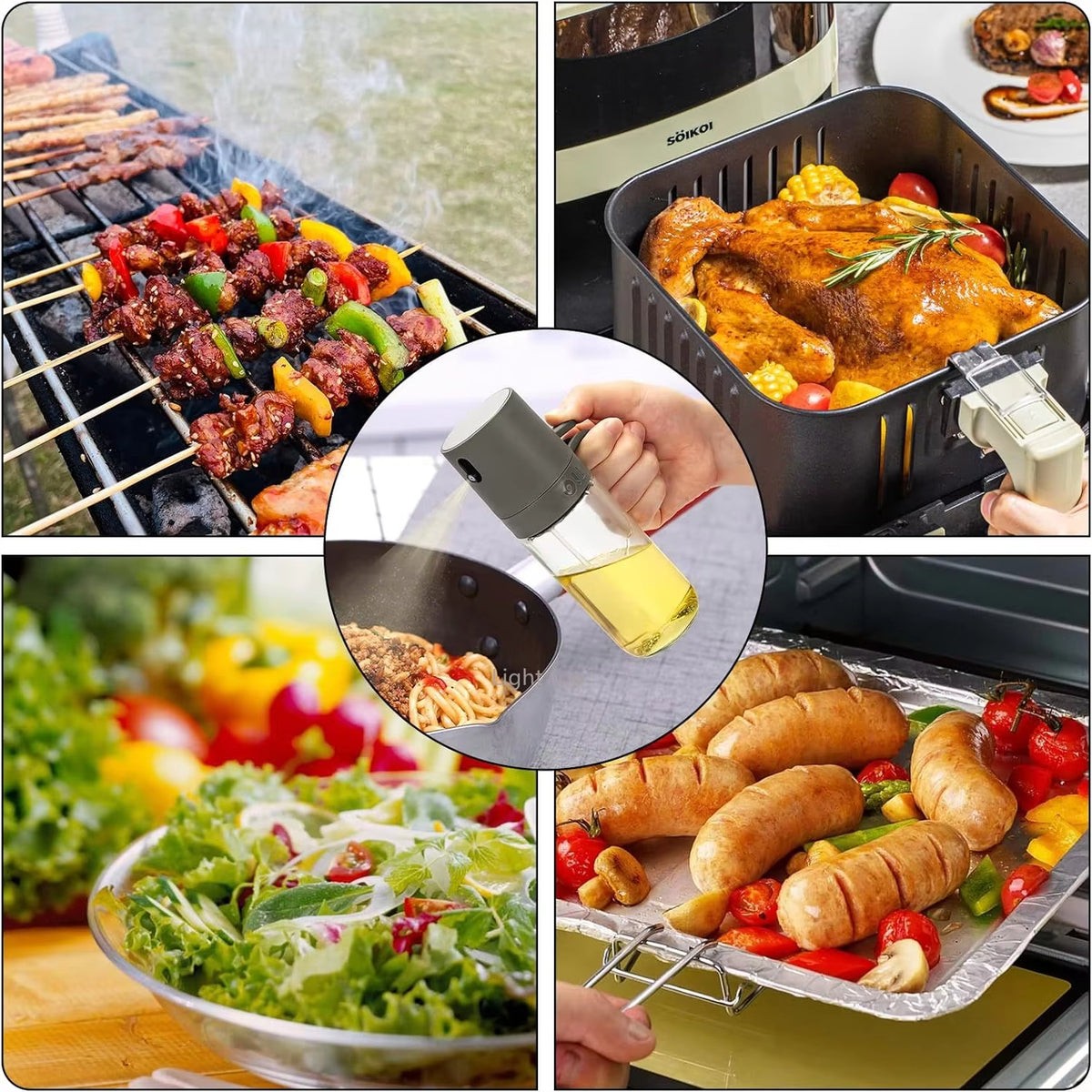 Oil Sprayer Bottle Glass Olive Oil Mister for Cooking &amp; BBQ