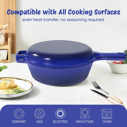 Cast Iron Soup Pot With Lid Durable Cooking Pot for Stews &amp; Soup