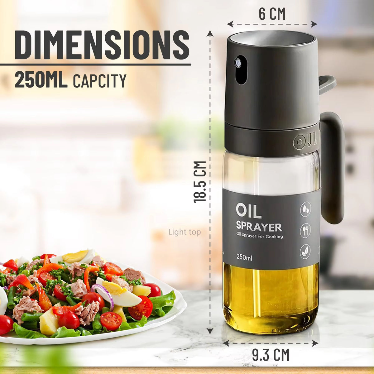 Oil Sprayer Bottle Glass Olive Oil Mister for Cooking &amp; BBQ