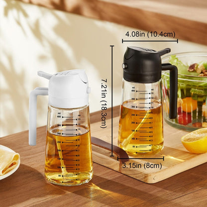 Olive Oil Sprayer 2-in-116oz Glass Cooking Oil Dispenser for Air Fryer