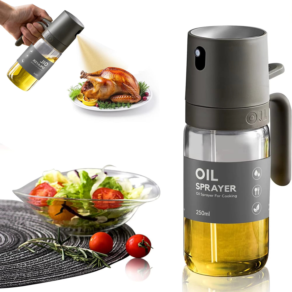 Oil Sprayer Bottle Glass Olive Oil Mister for Cooking &amp; BBQ
