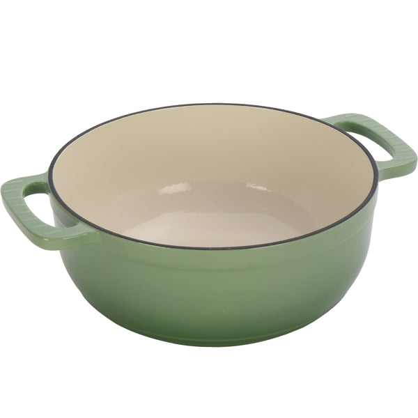 6 QT Enameled Cast Iron Pot Gradient Green Dutch Oven 